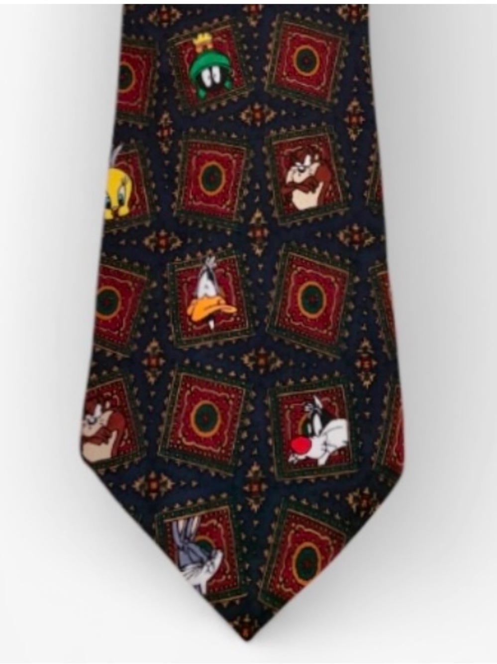 Looney Tunes Mania Cartoon Neck Tie Bugs Bunny Tweetie Marvin Daffy Sylvester